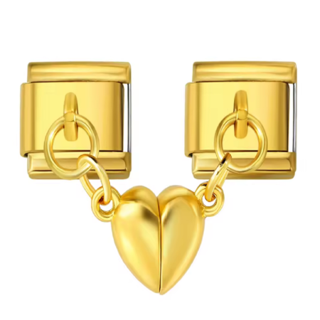 تشارم ذهبي قلب مع مغناطيس